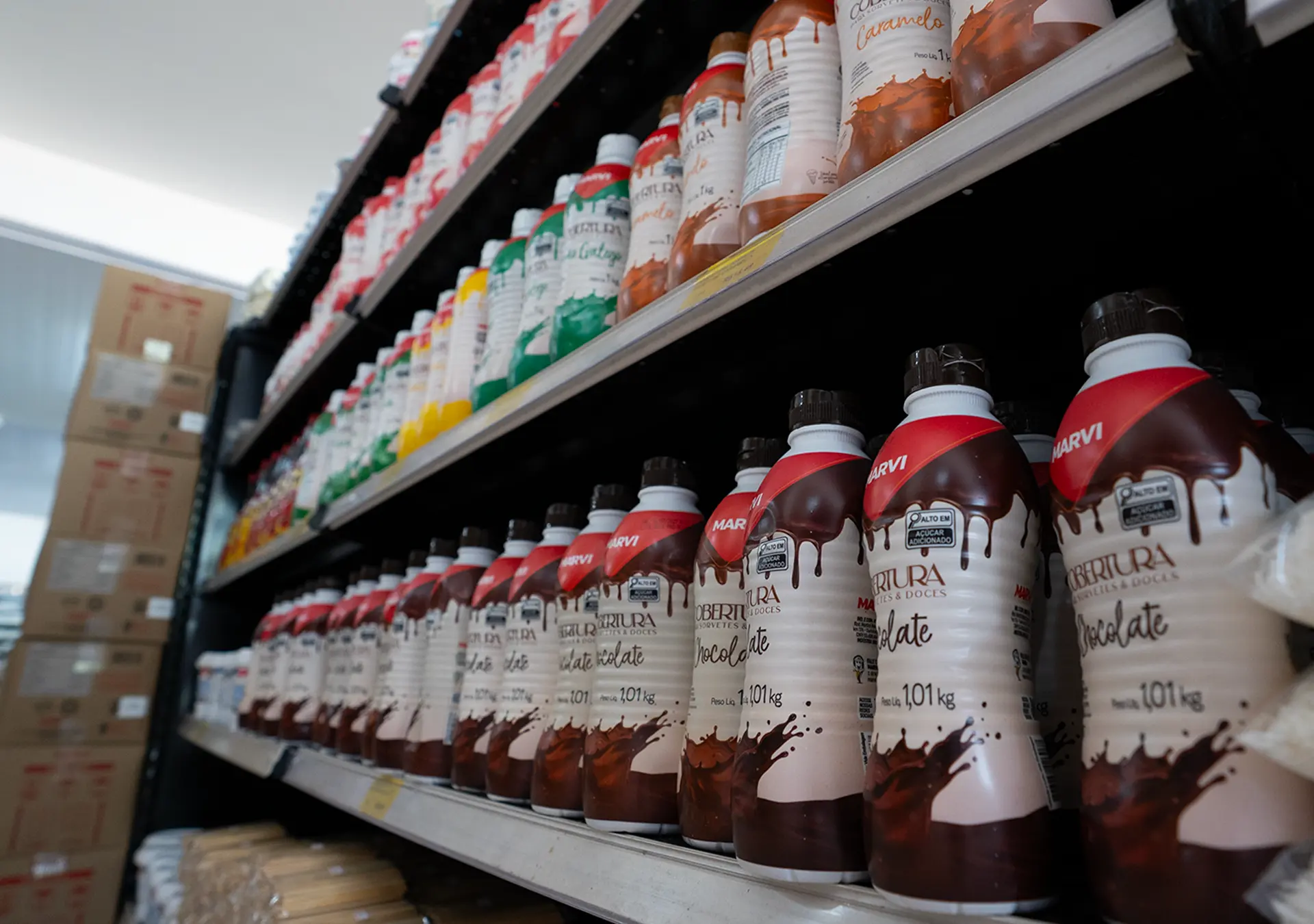 Produtos da linha de produtos para sorvetes disponíveis na loja da Embala Mais
